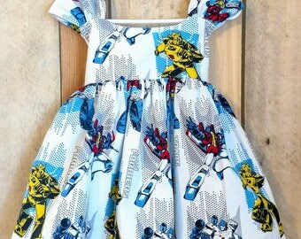 Transformers toddler dress,transformers baby dress,avengers baby dress,avengers toddler dress,spiderman dress,superhero dress,spiderman baby