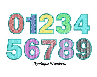 Applique Numbers Design - Applique Numbers Embroidery Design - 3,4,5 inch size instant download