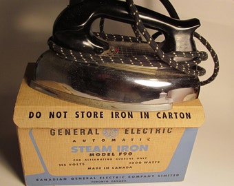 Vintage 1950's General Electric Iron with Original Box