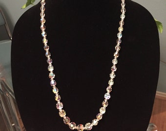 Dazzling vintage crystal necklace with matching earrings