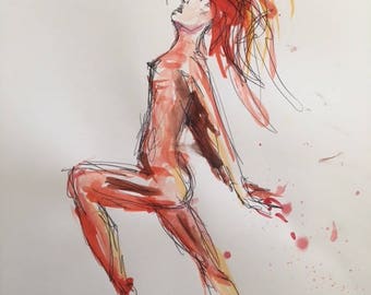 Nude sketch | Etsy