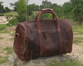 Leather Duffel Bag, Leather weekend bag, Overnight bag, Travel Bag, Cabin Bag, Duffle Bag, Leather Bag