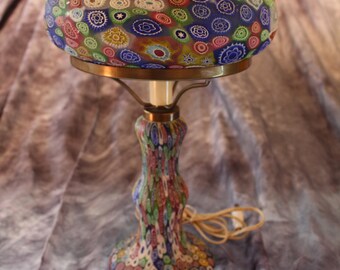 Millefiori Murano Italian Glass Lamp 1900-1925