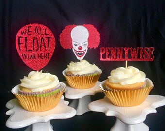 IT clown , Stephen King IT, scary clown cake, clown cupcake toppers clown cake topper , scary clown, Pennywise, pennywise clown , clown
