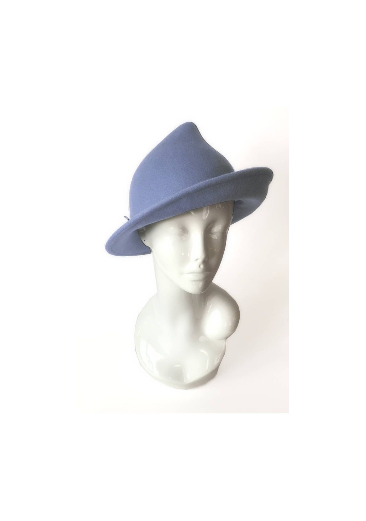 Fleur Delacour Hat Tulip Hat Light Blue Hat Millinery Wool Hat