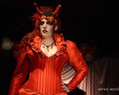 Dragon Corset Jacket - Steampunk Avant Garde High Collar V-Neck Victorian Wedding- High Fashion Outfit - Custom to your size