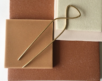 Hair pin. Brass Hair Stick. Modern Hair Pin. Hammered and Stamped. Gold Hair Stick. Hair Accessory. Golden Brass Hair stick.