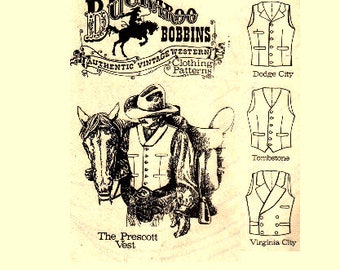 Men's Cowboy Western Vest in 4 Styles Sizes 34-58