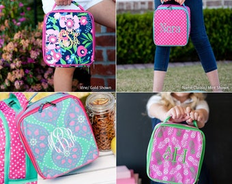 Monogrammed Lunch Box, Back to School, Lunch Bag, Girls Lunch box, Boys Lunch Box, Kids Lunch Box, Preppy lunch box, Monogram Lunchbox