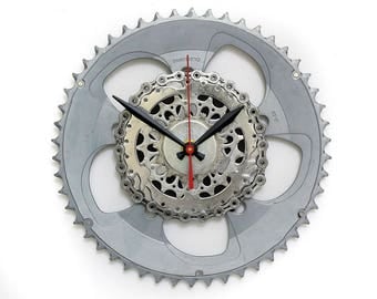 Steampunk Wall Clock - Cyclist Clock Bike Gear Wall Clock Steampunk Wall Clock Unique Wall Clock Cycling Gear Clock