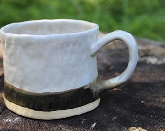 Ceramic Mug. Handmade Mug. White and Chicory Mug. Father's Day Gift.