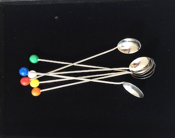 Set of 6 vintage French metal spoons