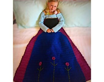 Anna Crochet Princess Dress Blanket PATTERN