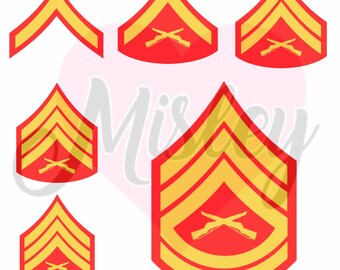 US Marine Corps Emblems and Rank Insignias Bundle SVG, PNG, and STUDIO3 Files for Silhouette Cameo/Portrait and Cricut Explore Craft Cutters