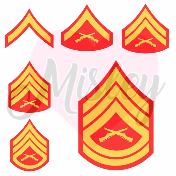 US Marine Corps Emblems and Rank Insignias Bundle SVG PNG