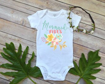 Mermaid shirt, Baby Girl Gift, Niece Gift, Mermaid Vibes, Mermaid Party, Mermaid Birthday, Baby Shower Gift, Girl gift, Baby Summer Dress,