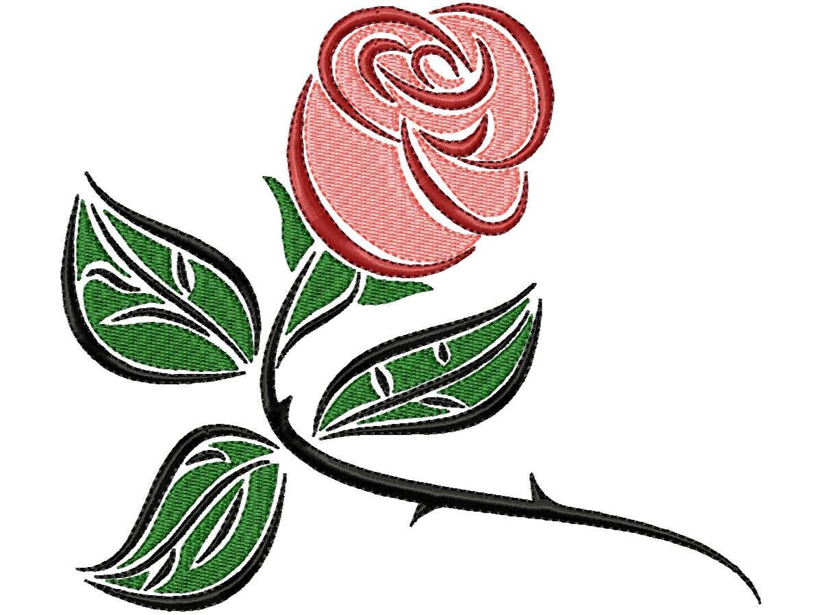 Rose embroidery design file vip vp3 hus pes pec jef sew
