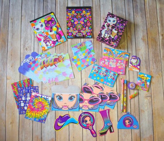 90s LISA FRANK Large Stationery Lot Set Notepads Envelopes