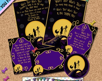 Nightmare before Christmas BABY SHOWER INVITATION Party Package Invites Halloween Horror Movies Other Party Supplies Sold Seperately