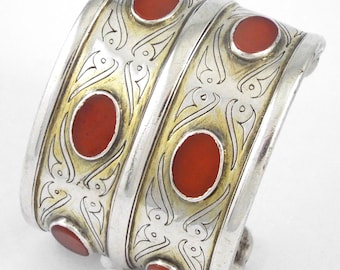 Antique / Vintage Sterling Silver Turkoman (Teke Tribe) Bracelet - Book Piece