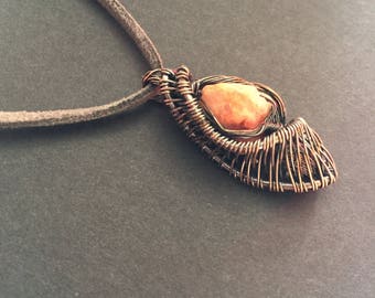 Copper Wrapped Pendant Necklace