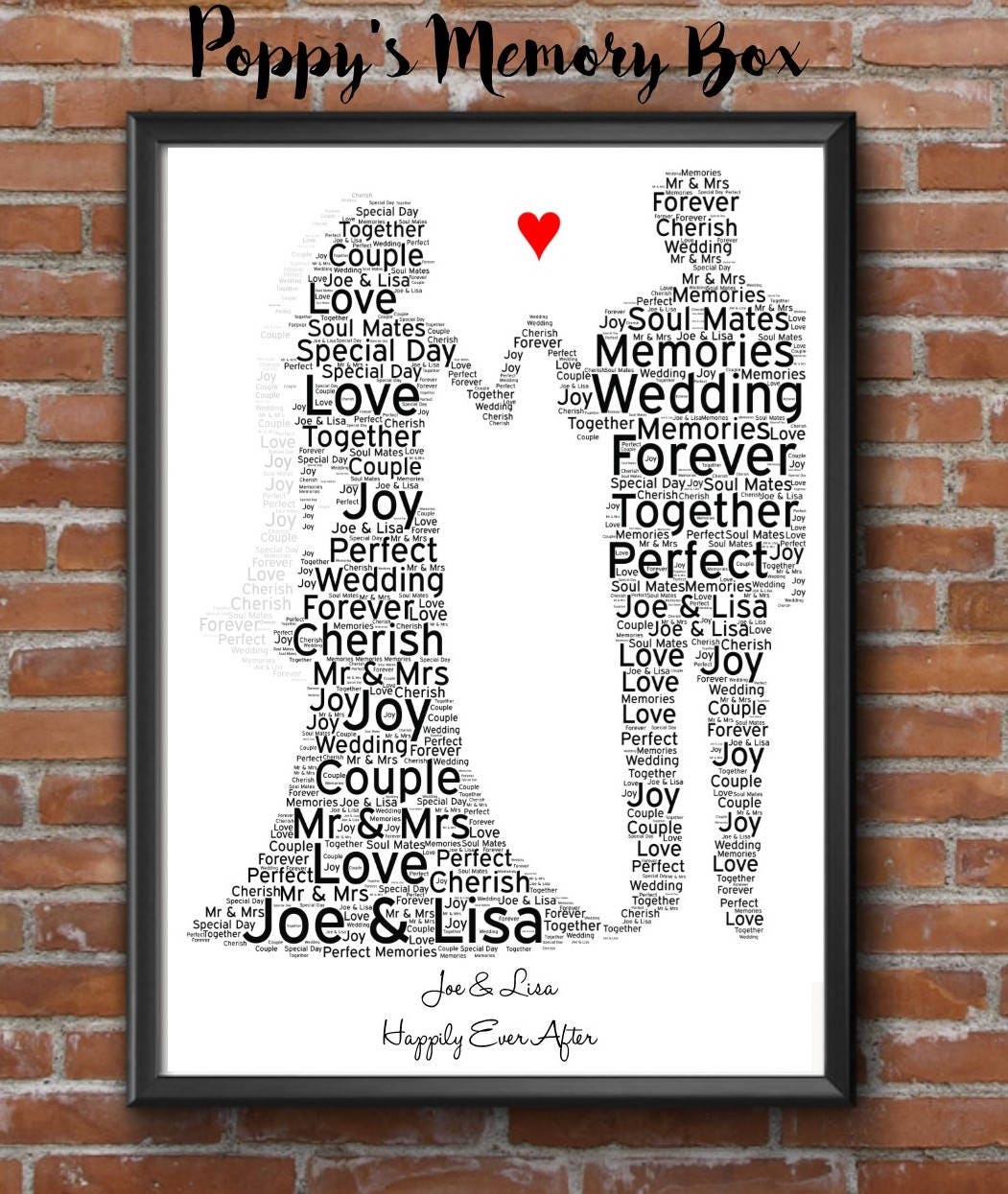 Wedding Word Art Gift Wedding Bride & Groom Wedding Print