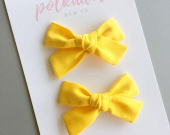 Yellow hair bow | Etsy