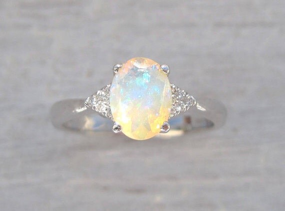 Opal Engagement Ring Antique Style Engagement Opal Ring