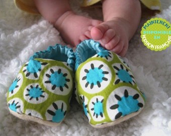 Toddler slippers Sewing Pattern, Unisex Baby Fabric Shoes, Kids sewing pattern pdf, 7 different sizes / Modèle de couture Chausson Enfant
