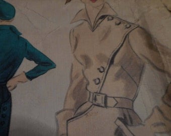 RARE Vintage 1950's Vogue 553 Couturier Design Dress Sewing Pattern, Size 14 Bust 32