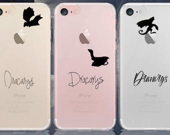 Game Of Thrones inspired dragons Clear plastic case iPhone 7 7plus SE GoT Dracarys iPhone 6s 6sPlus 6 6plus 5 5s 5c Japan
