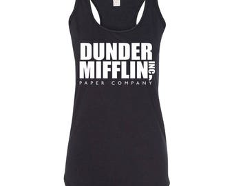 Dunder Mifflin Shirt. Dunder Mifflin T-Shirt - Women's racerback Tank Top. The Office Shirt. Paper Company Shirt. The Office Tv Show Shirt.