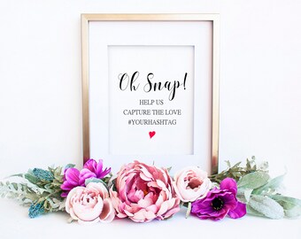 Wedding Hashtag Sign Printable, Hashtag Wedding Sign, Custom Hashtag Sign, Instagram Wedding Sign, Wedding Hashtag, Printable Hashtag Sign