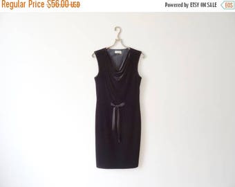 ON SALE Little Black Dress Black Velvet Dress Black Cocktail Dress Evening Dress Sleeveless Dress Size Small