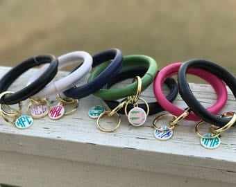 Key Chain Bangle with Lilly Monogram