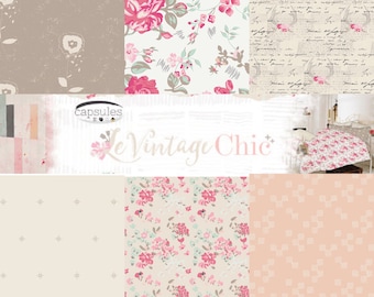 Fat Quarter Bundle Le Vintage Chic by AGF Studio- 6 Fabrics