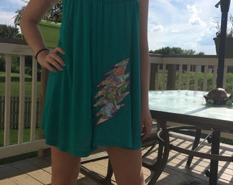 Adorable Crochet Dress with Grateful Dead Inspired Lighting Bolt Appliqué