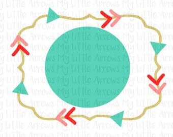 SALE- Frame with arrows monogram SVG, DXF, Eps, png Files for Cutting Machines Cameo or Cricut - arrow frame svg - monogram frame svg - fram
