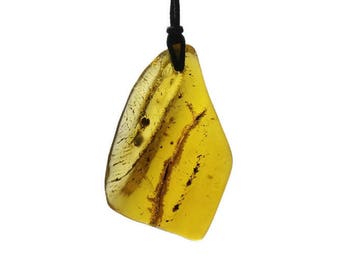 P57 beautiful pendant of natural amber, honey color