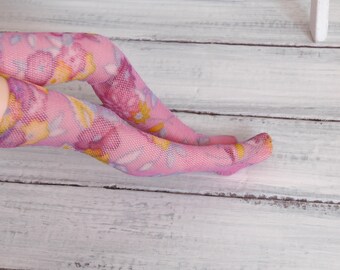 Blythe socks Pullip Azone clothes High stockings pink color Lace Lacy stockings