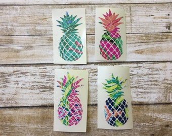 Pineapple Sticker ~ Pattern Pineapple ~ Tumbler Decal ~ Laptop Vinyl ~ Each Decal is Unique