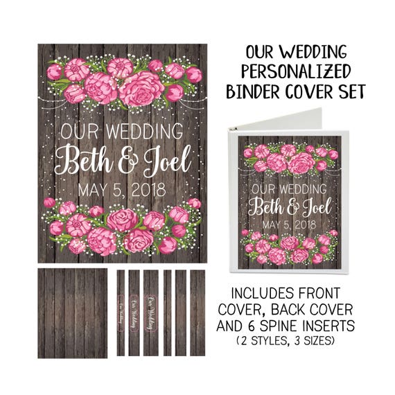 Printable Binder Cover Set Our Wedding Front and Back
