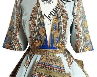 African clothing Peplum Top Dashiki Top Ruffle Top plus size African blouse