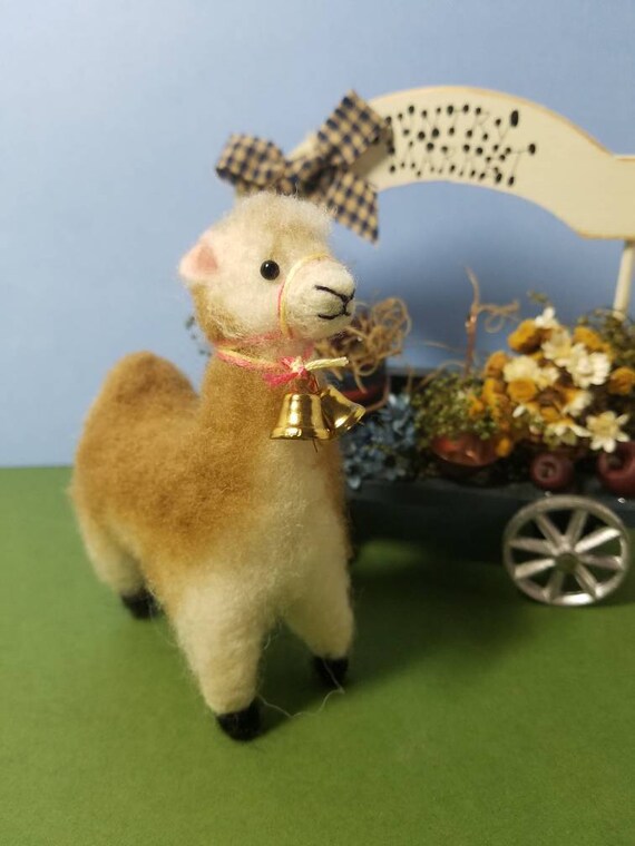 Needle felted Alpaca Miniature Alpaca Fiber artist