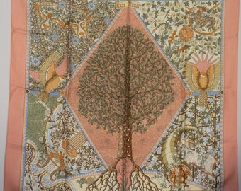 Hermès Scarf silk AXIS MUNDI par Christine Henry