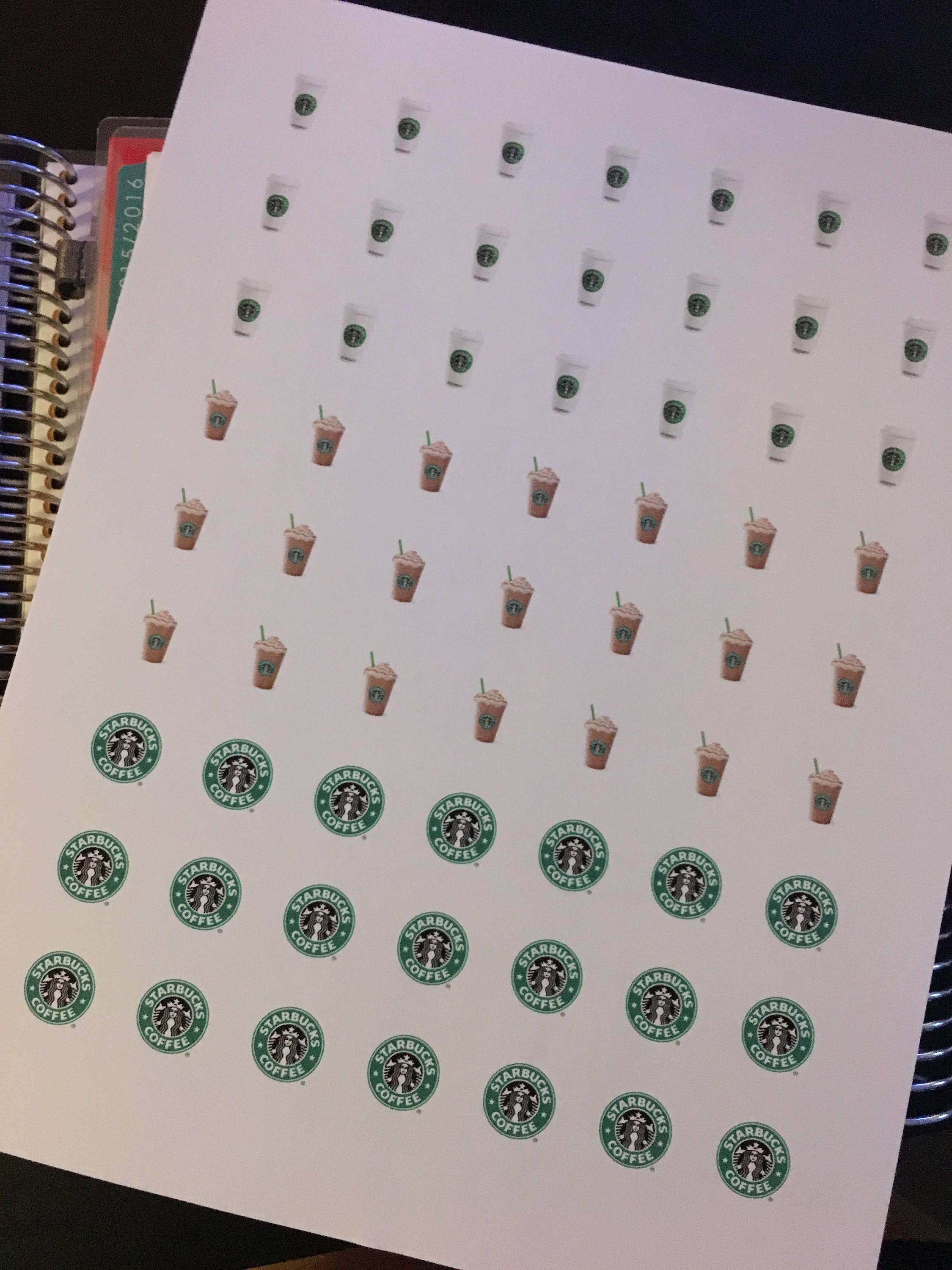 paper adhesive printable sticker Starbucks Planners for Printable Stickers