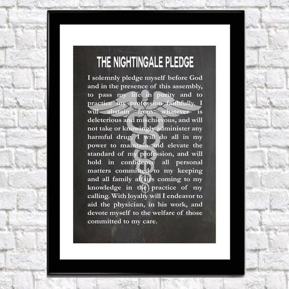 Nurse's Pledge Nurse graduation Gift Florence Nightingale