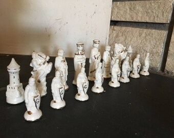 Vintage ceramic chess set 1960
