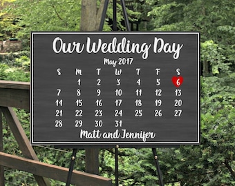 Wedding Welcome Sign Wedding Signs Large Wedding Sign Large Welcome Sign Welcome Wedding Sign Our Wedding Day Calendar Sign