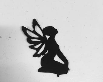 Set of 12 -Fairies silhouette// cupcake toppers // fairy scrapbook and card cutouts// fairy die cuts